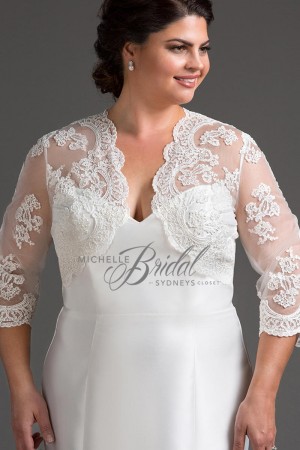 Michelle Bridal MB2205 Plus Size Lace Wedding Gown Jacket