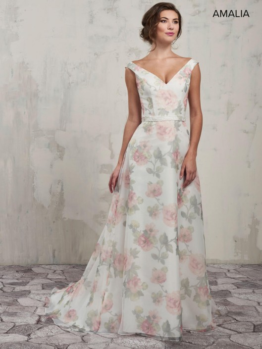 Floral Print Wedding Dress