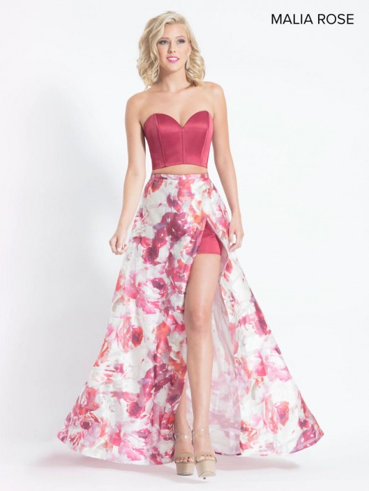 two piece prom dress with shorts