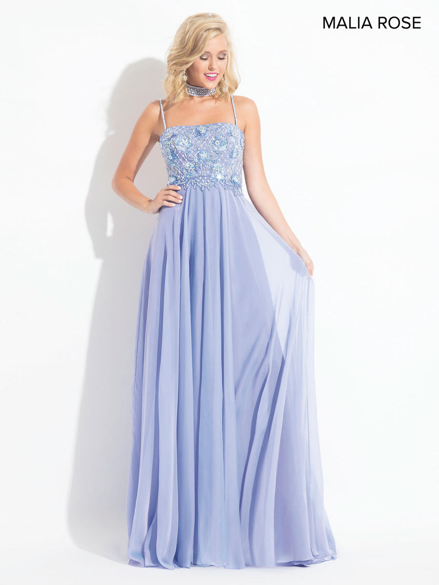 French Novelty: Size 2 Periwinkle Malia Rose MP1034 Chiffon Prom Dress