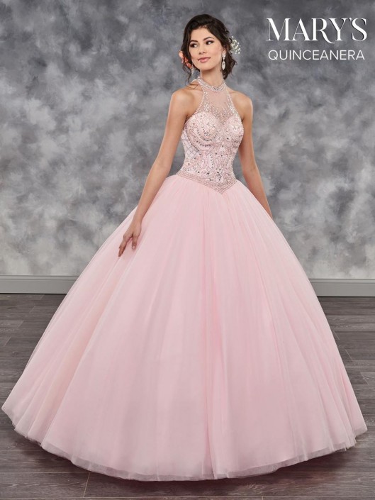 high neck quinceanera dresses