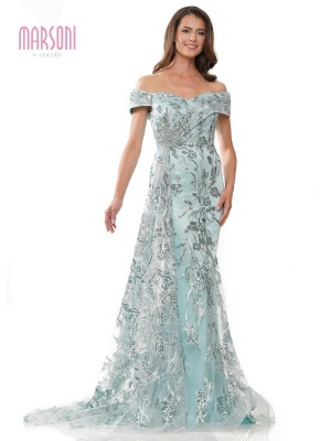 Marsoni by Colors MV1242 Embroidered Draped Mothers Gown