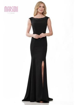 Marsoni by Colors MV1247 Cap Sleeve Stretch Crepe Gown