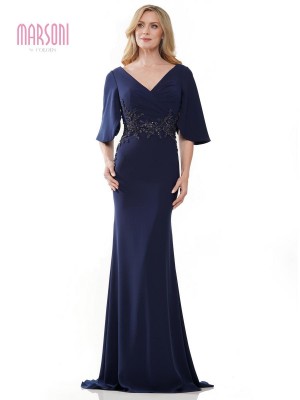 Marsoni by Colors MV1248 Bell Sleeve V Neck Mothers Gown