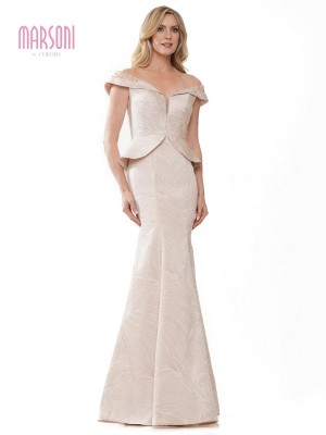 Marsoni by Colors MV1253 Beaded off Shoulder MOB Gown
