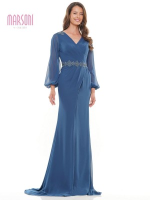 Marsoni by Colors MV1273 Long Sleeve Chiffon Gown
