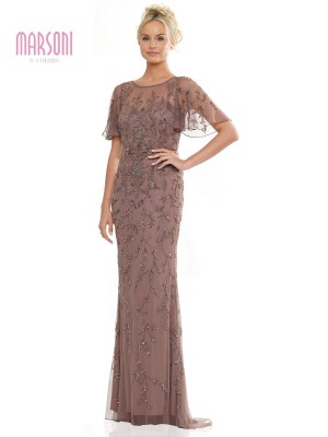 Marsoni by Colors MV1281 Sheer Beaded Mothers Gown