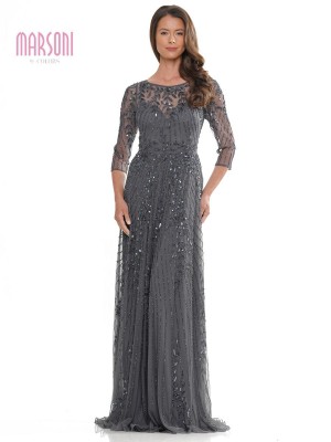 Marsoni by Colors MV1283 Sheer Sleeves Mothers Gown