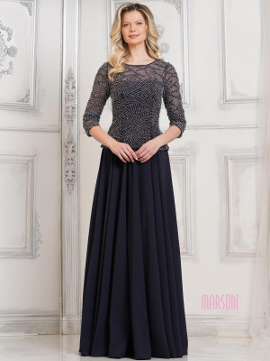 Marsoni by Colors MV1319 Beaded Illusion Mothers Gown