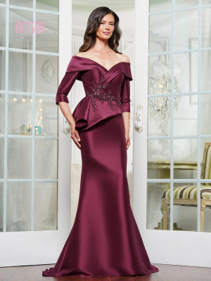 Marsoni by Colors MV1333 Off Shoulder Peplum MOB Gown