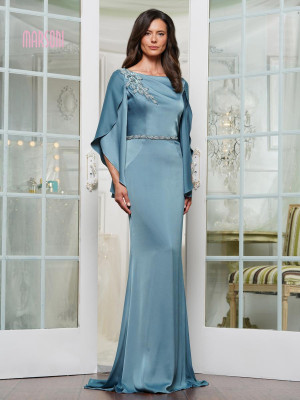 Marsoni by Colors MV1348 Draped Sleeves MOB Gown