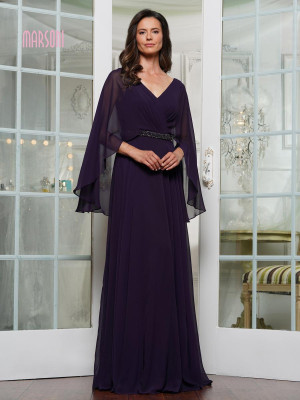 Marsoni by Colors MV1350 Cape Sleeve Mother of Bride Gown