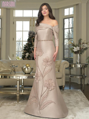 Marsoni by Colors MV1374 Long Formal Evening Gown With Asymmetrical