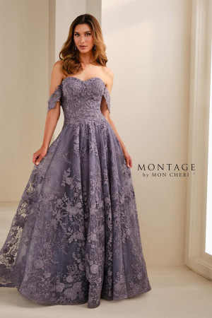 Montage M3105 Long Party Dress Featuring A Strapless A-Line That Dazzles