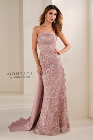 Montage M3110 Long Mother Of The Bride Dress Featuring A Refined Sheath