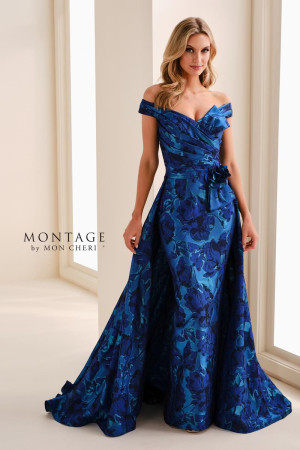 Montage M4201 Floral Brocade Long Mother Of The Bride Dress