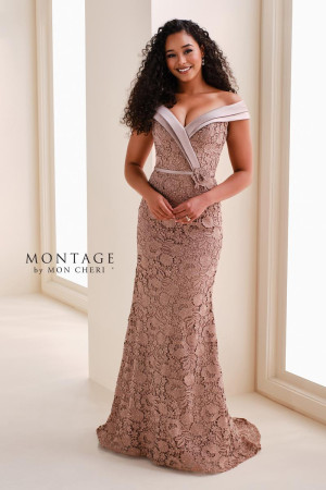 Montage M4213 Long Elegant Mother Of The Bride Dress Lace Fit-And-Flare