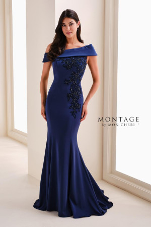Montage M4214 Formal Mother Of The Bride Dress Asymmetric Off Shoulder