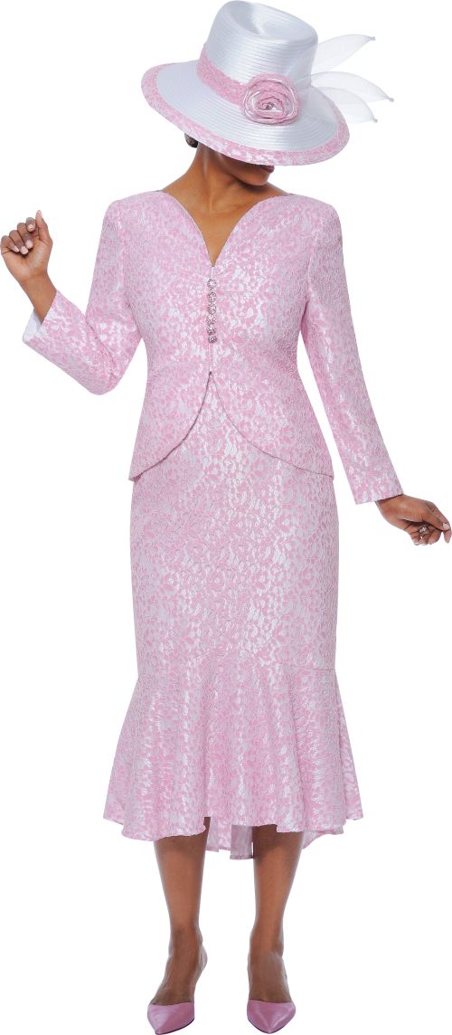 Nubiano Suits N94712 Womens Lace Peplum Church Suit: French Novelty