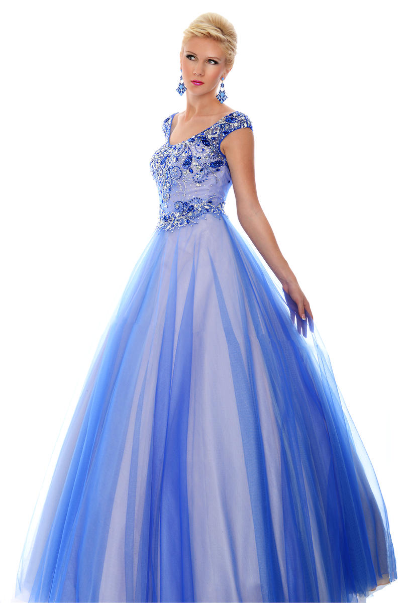 Precious Formals P70115 Illusion Prom  Dress  French Novelty