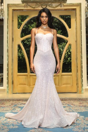 Portia and Scarlett PS22036 Beaded Boned Corset Gown