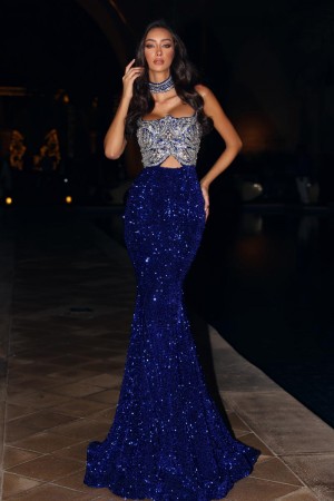 Portia and Scarlett PS24614 Sequin Gown with Choker