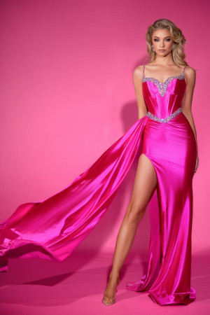 Size 18 Hot Pink Portia and Scarlett PS25203 Prom Dress