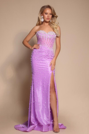 Portia and Scarlett PS26002 Evening Gown with Pearl Beading