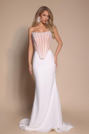 Portia and Scarlett PS26008 Strapless Designer Trumpet Gown