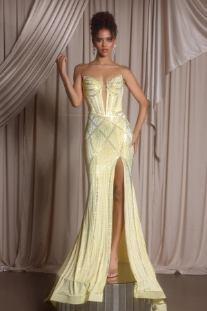 Portia and Scarlett PS26013 Formal Gown with Geometric Beading