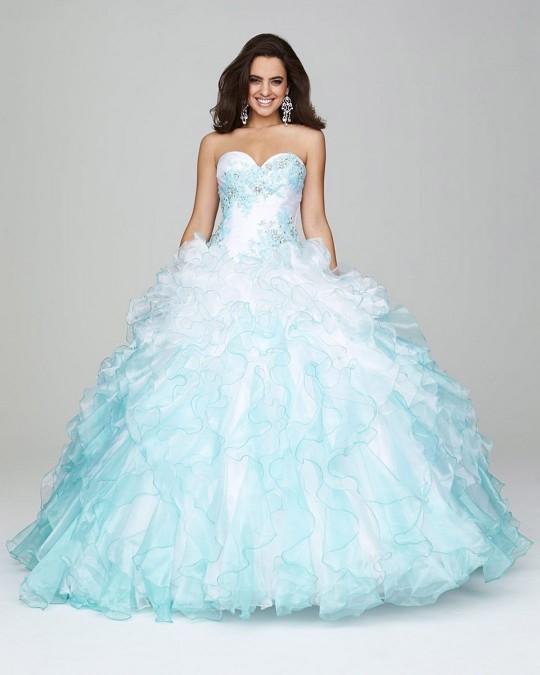 aqua and white dress
