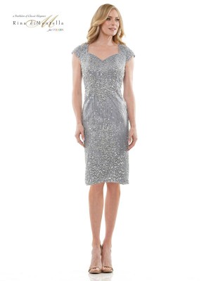 Rina Di Montella RD131 Beaded Short Mother of Bride Dress