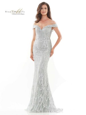 Rina Di Montella RD2739 Embroidered Off Shoulder Gown