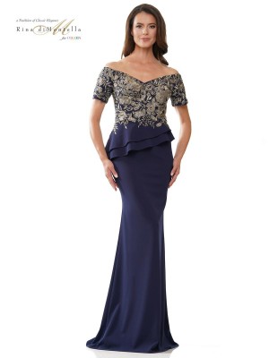 Rina Di Montella RD2918 Peplum Mother of Bride Gown