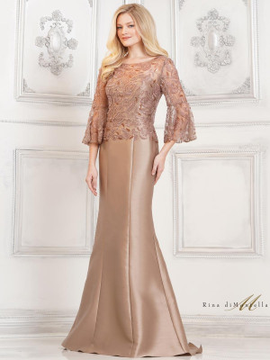 Rina Di Montella RD2939 Lace Top MOB Gown