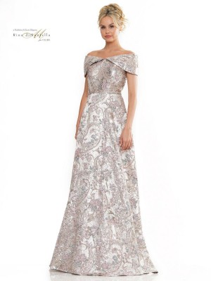 Rina Di Montella RD2986 Gorgeous Jacquard Evening Gown