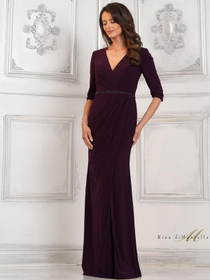 Rina Di Montella RD3109 Slim Draped Mothers Gown