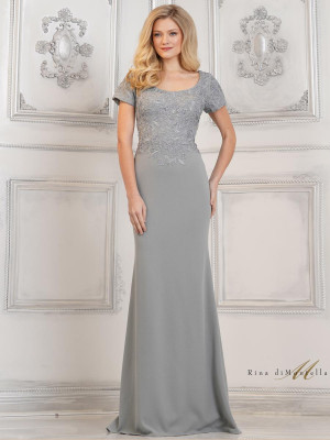 Rina Di Montella RD3112 Embroidered Crepe MOB Gown