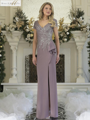 Rina di Montella RD3323 Long Reception Party Dress With Embroidered