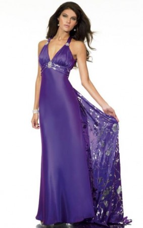 Val Stefani Evening Dress with Print Train TP1670