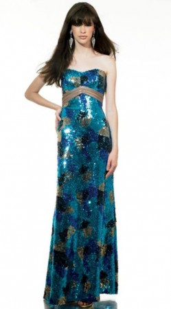 Val Stefani Multi Sequin Evening Dress TP1677