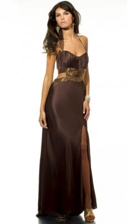 Val Stefani Bugle Bead Cutout Evening Dress TP1689