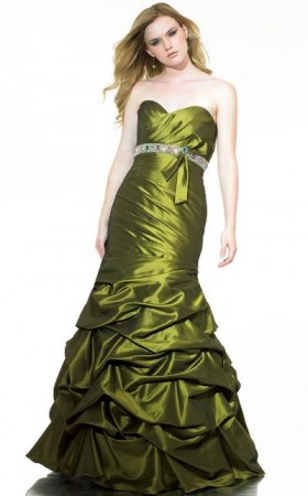 Val Stefani Strapless Taffeta Evening Dress With Pickups TP1691