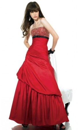 Val Stefani Asymmetrical Evening Dress With Pickups TP1697
