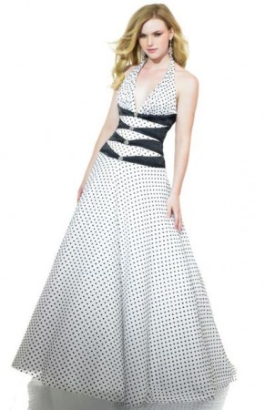 Val Stefani Dotted Tulle Evening Dress TP1698