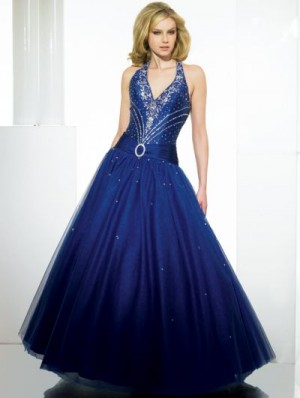 Val Stefani Halter Tulle Ball Gown TP1712