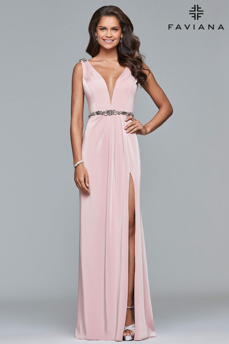 French Novelty: Faviana Glamour S10090 Deep V Evening Gown