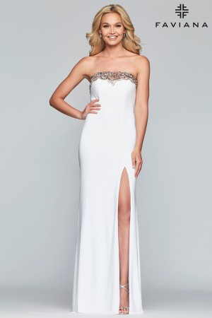 Size 12 Red Faviana Glamour S10200 Beautiful Neckline Prom Gown