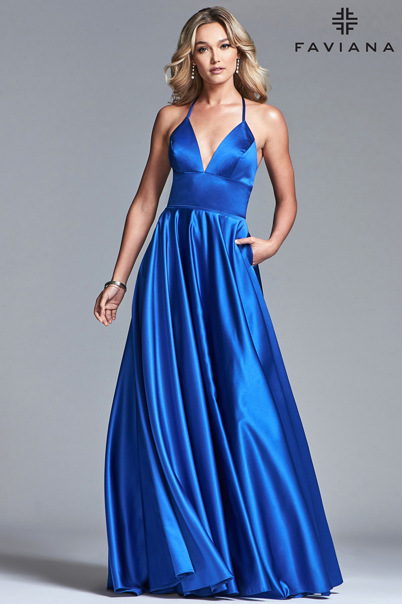 French Novelty: Faviana Glamour S10252 Lace Up Back Prom Dress