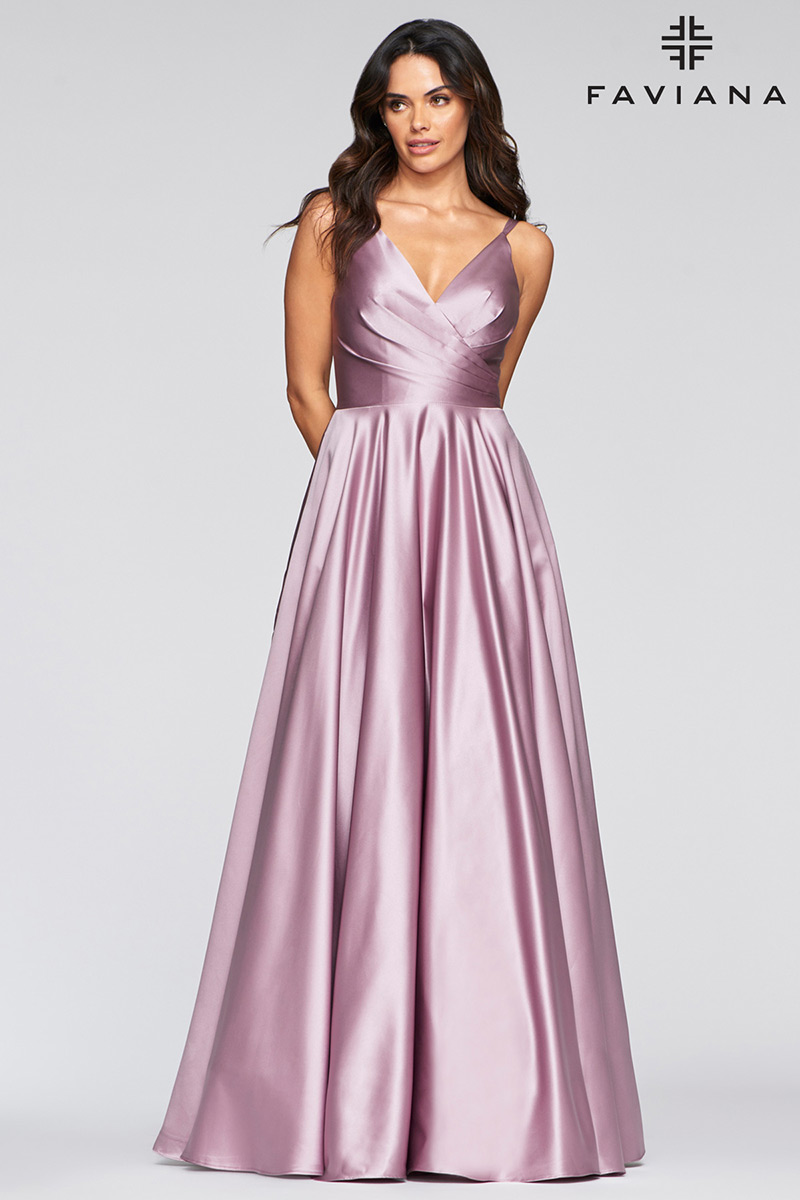 Faviana Glamour S10473 Satin Prom Gown: French Novelty